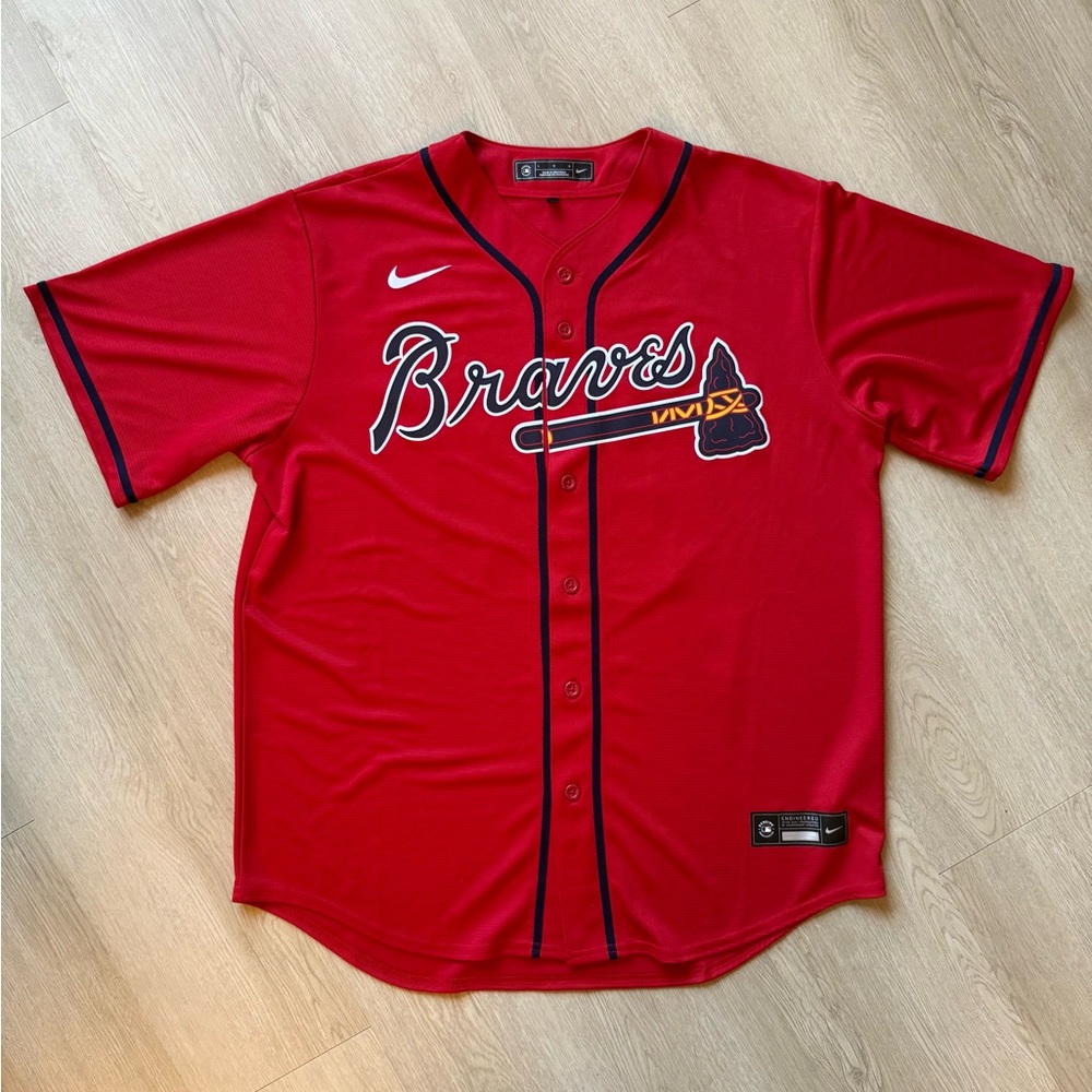 Red Braves Nike Red Alternate Acuna Jr Jersey L